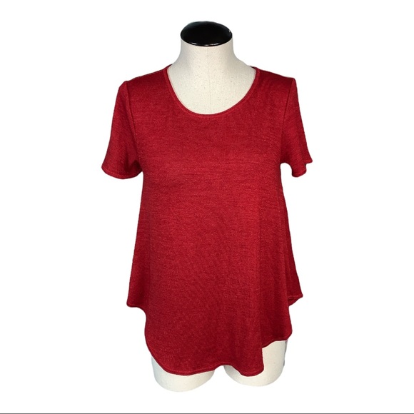 Wilfred top aritzia xs red low high stretchy shirt sleeve shirt - Picture 2 of 7